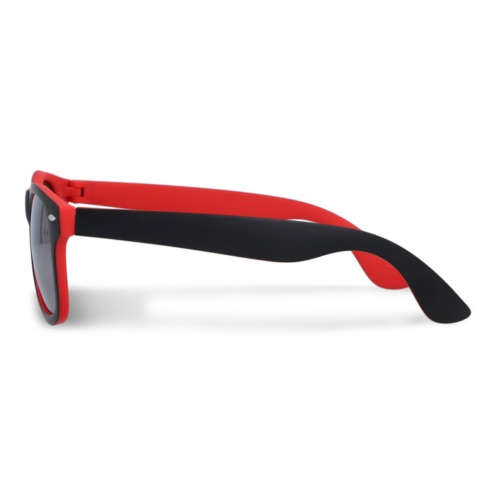 Gafas de sol personalizables bicolores con lentes polarizados UV400 color rojo cuarta vista