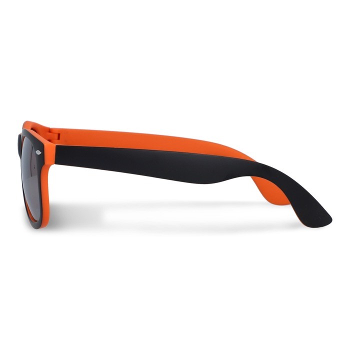 Gafas de sol personalizables bicolores con lentes polarizados UV400 color naranja cuarta vista