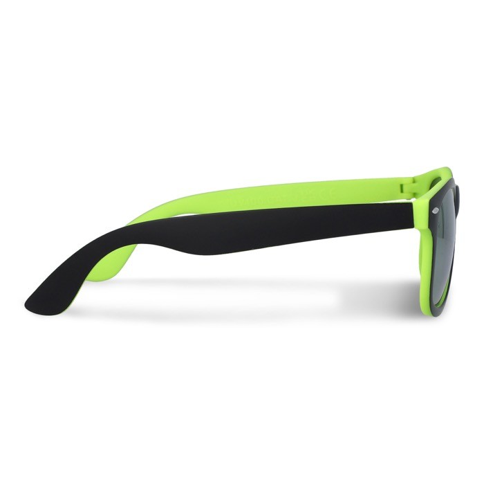 Gafas de sol personalizables bicolores con lentes polarizados UV400 color verde lima tercera vista