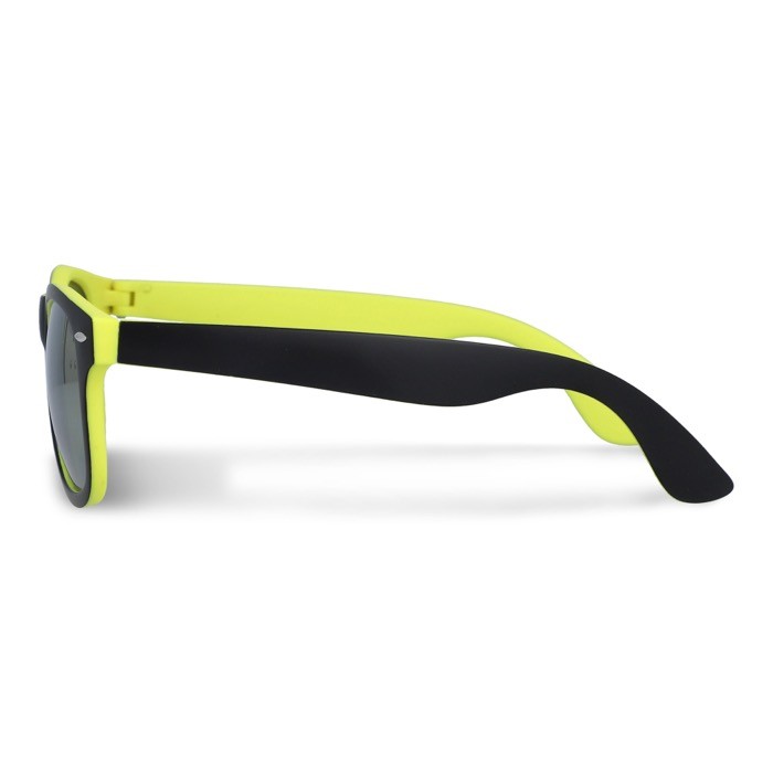 Gafas de sol personalizables bicolores con lentes polarizados UV400 color amarillo cuarta vista