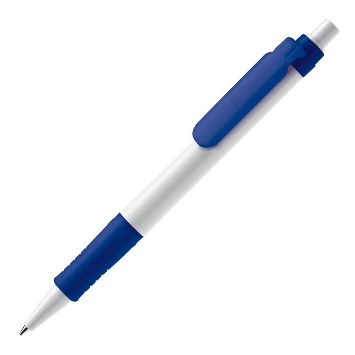 Bolígrafo pulsador de material biodegradable de tinta azul color azul oscuro Bolígrafo pulsador de material biodegradable de tinta azul color azul oscuro