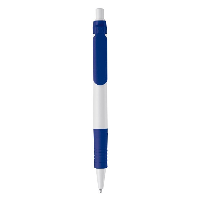 Bolígrafo pulsador de material biodegradable de tinta azul color azul oscuro segunda vista Bolígrafo pulsador de material biodegradable de tinta azul color azul oscuro segunda vista