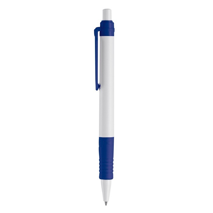 Bolígrafo pulsador de material biodegradable de tinta azul color azul oscuro tercera vista Bolígrafo pulsador de material biodegradable de tinta azul color azul oscuro tercera vista
