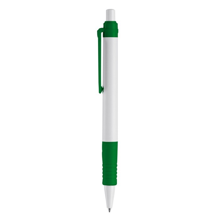 Bolígrafo pulsador de material biodegradable de tinta azul color verde tercera vista Bolígrafo pulsador de material biodegradable de tinta azul color verde tercera vista
