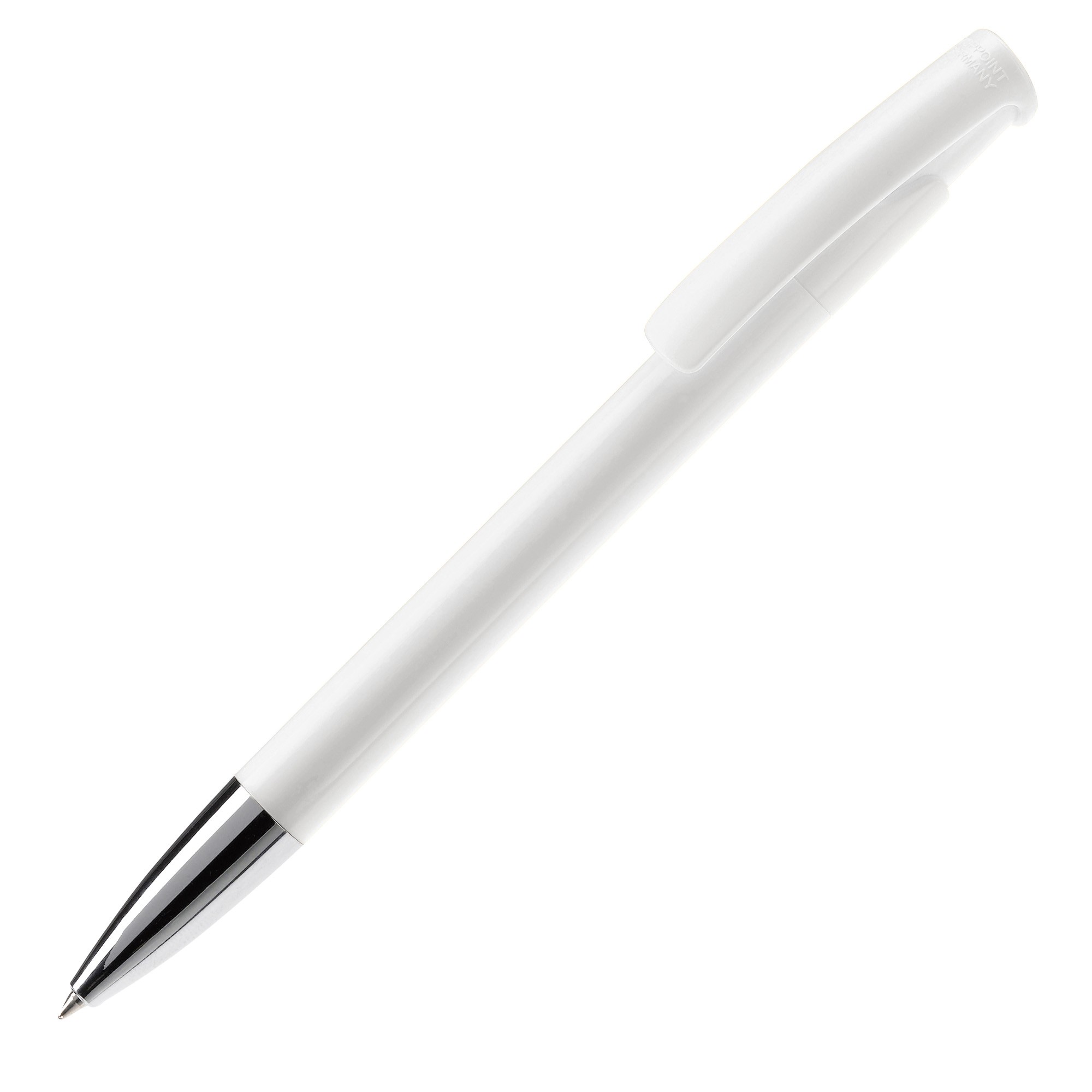 Bolígrafo pulsador de plástico de colores mate hecho en EU color blanco Bolígrafo pulsador de plástico de colores mate hecho en EU color blanco