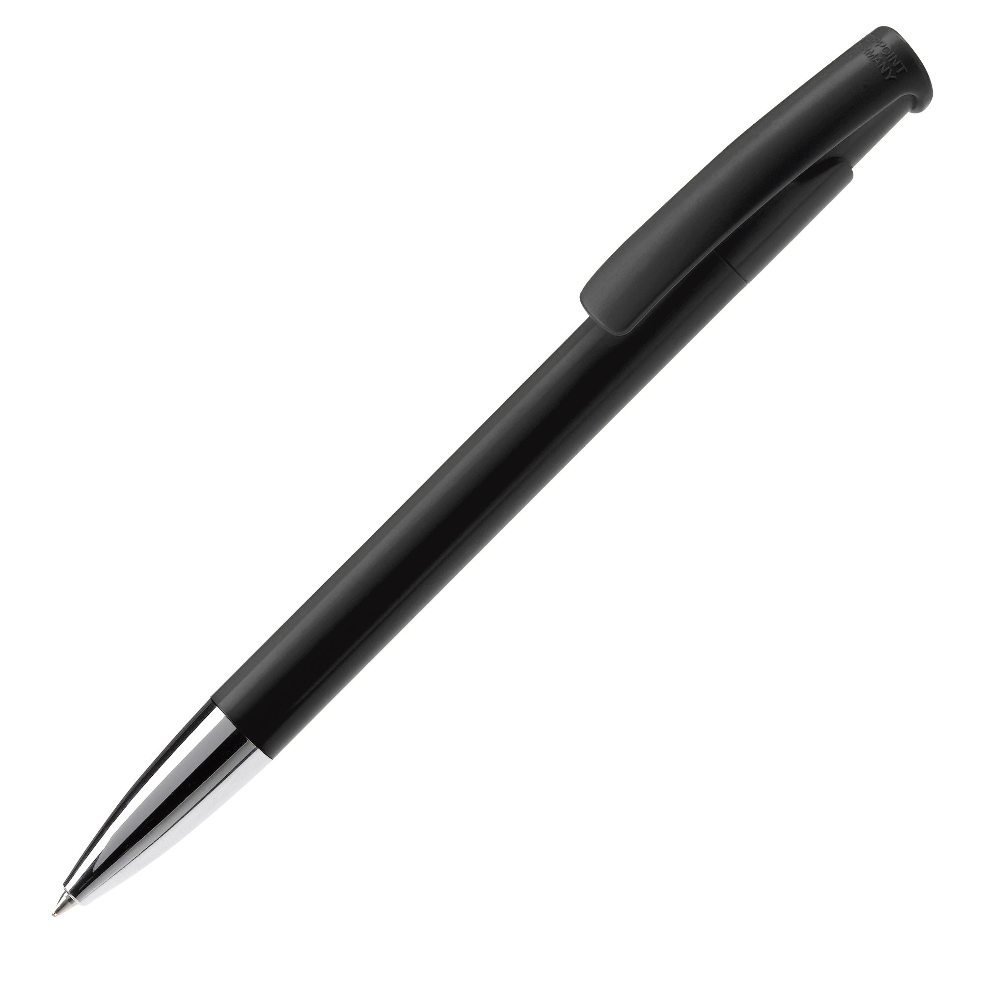 Bolígrafo pulsador de plástico de colores mate hecho en EU color negro Bolígrafo pulsador de plástico de colores mate hecho en EU color negro