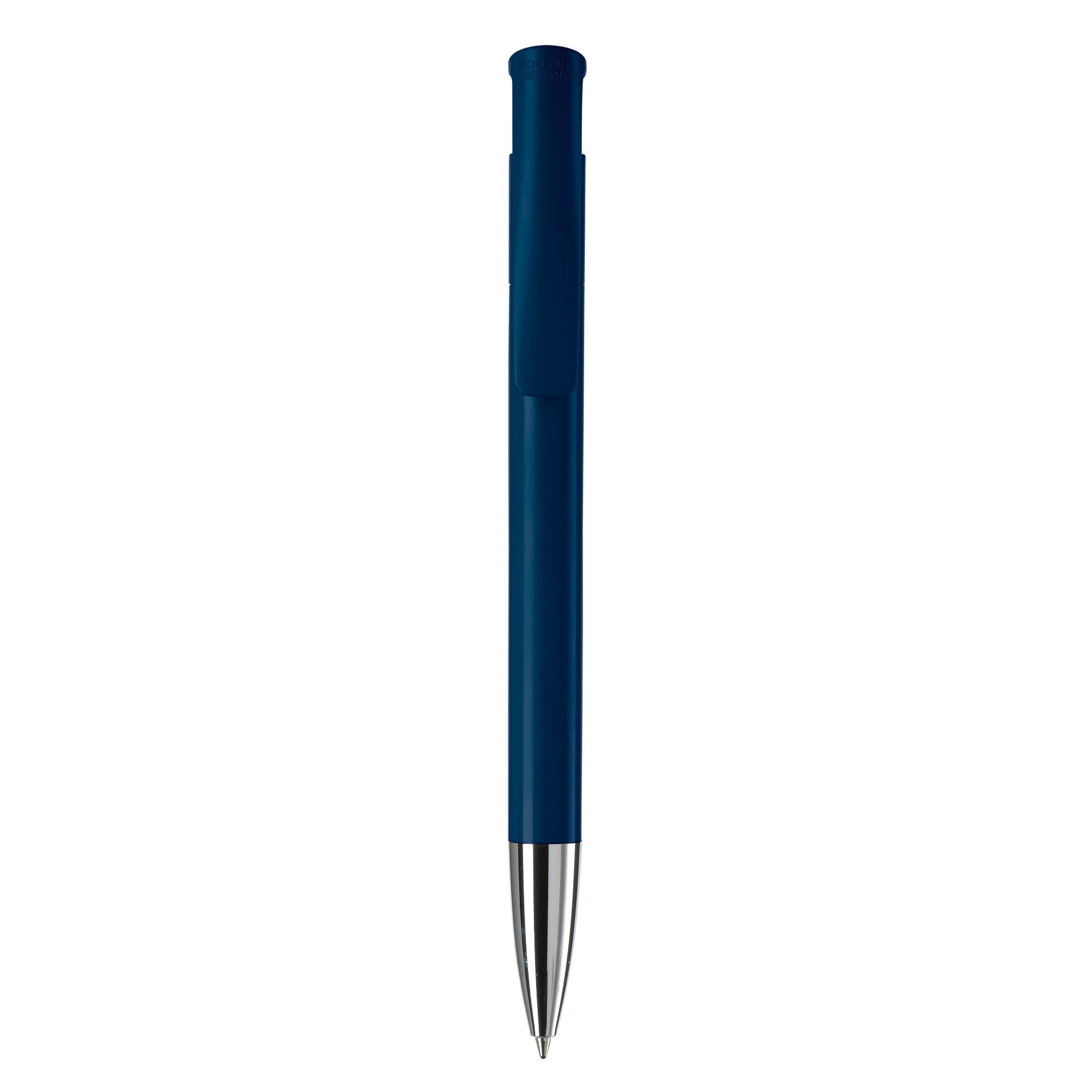 Bolígrafo pulsador de plástico de colores mate hecho en EU color azul oscuro segunda vista Bolígrafo pulsador de plástico de colores mate hecho en EU color azul oscuro segunda vista
