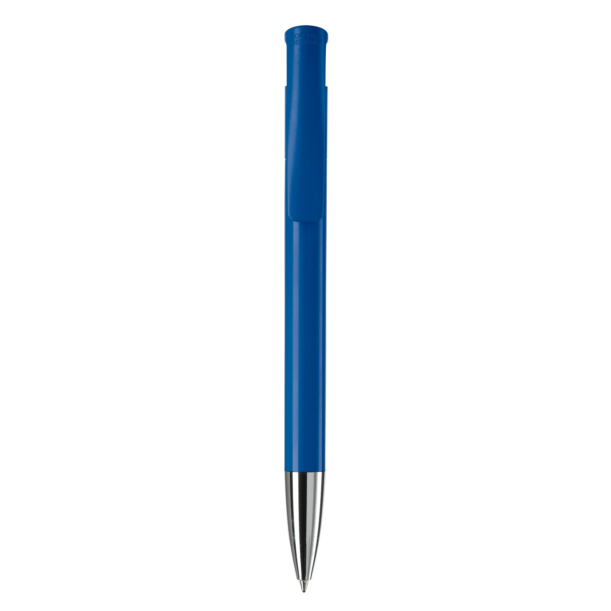 Bolígrafo pulsador de plástico de colores mate hecho en EU color azul segunda vista Bolígrafo pulsador de plástico de colores mate hecho en EU color azul segunda vista