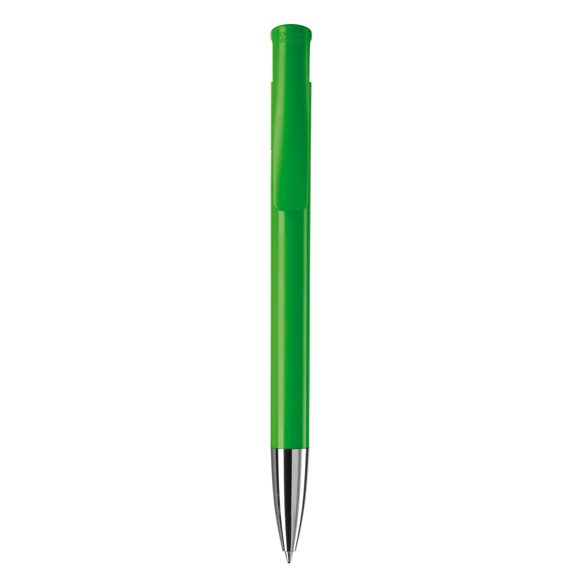 Bolígrafo pulsador de plástico de colores mate hecho en EU color verde segunda vista Bolígrafo pulsador de plástico de colores mate hecho en EU color verde segunda vista