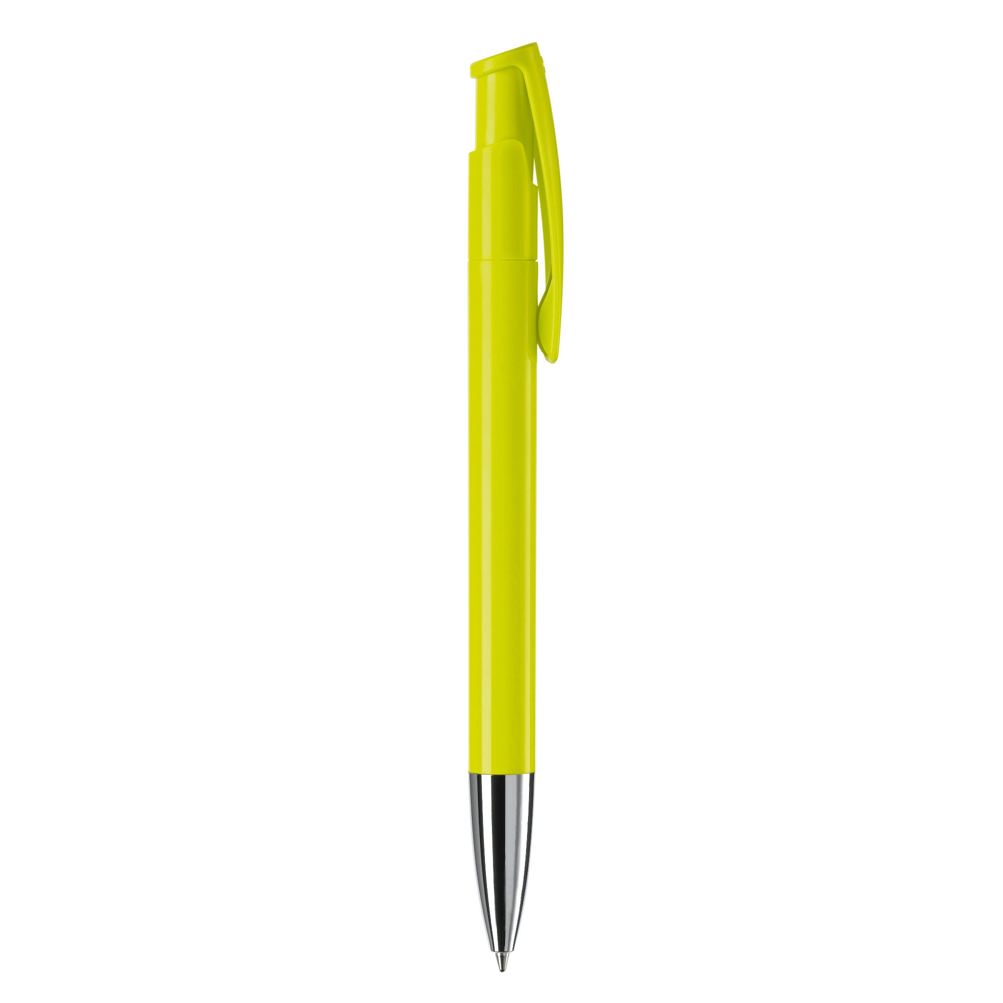 Bolígrafo pulsador de plástico de colores mate hecho en EU color verde lima quinta vista Bolígrafo pulsador de plástico de colores mate hecho en EU color verde lima quinta vista