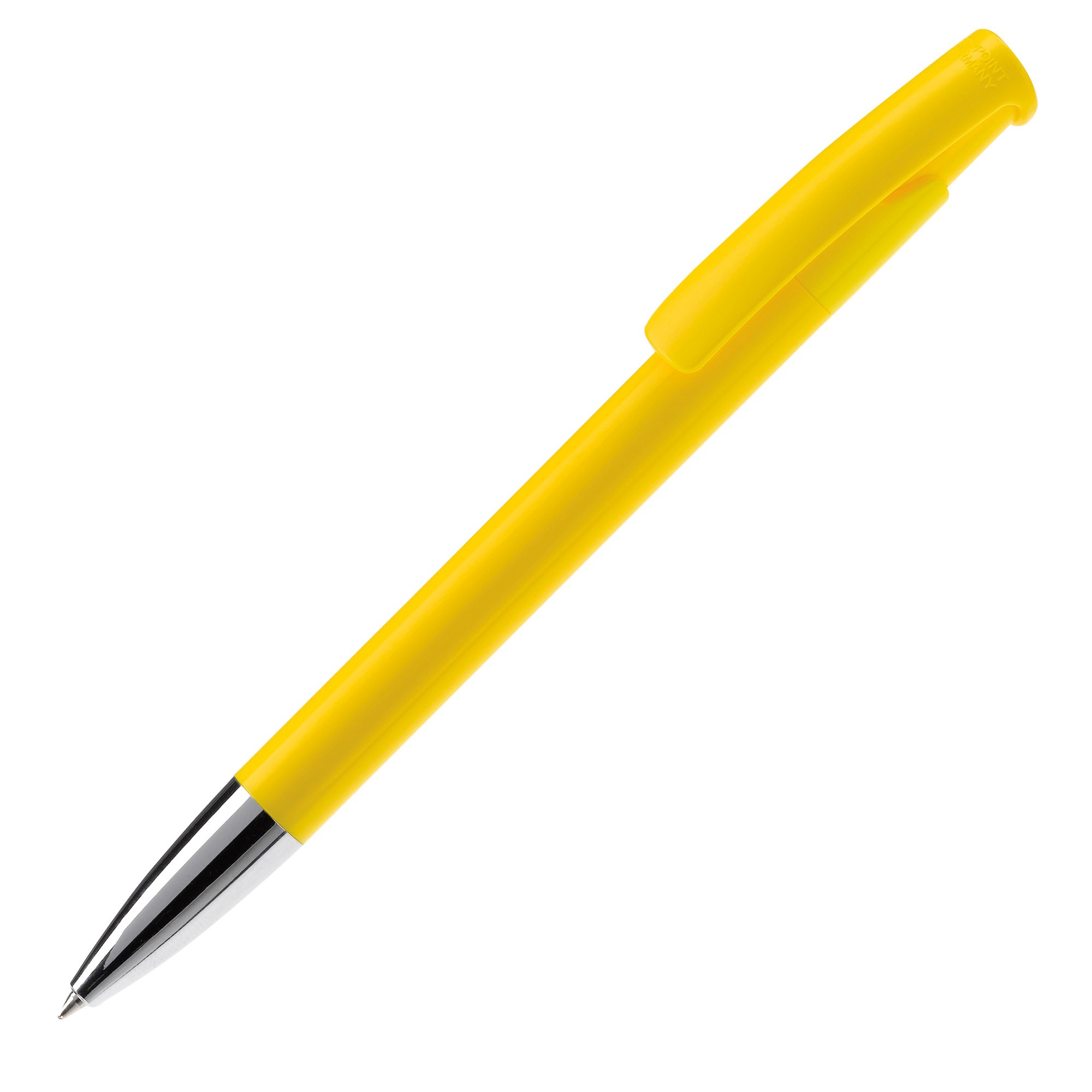Bolígrafo pulsador de plástico de colores mate hecho en EU color amarillo Bolígrafo pulsador de plástico de colores mate hecho en EU color amarillo