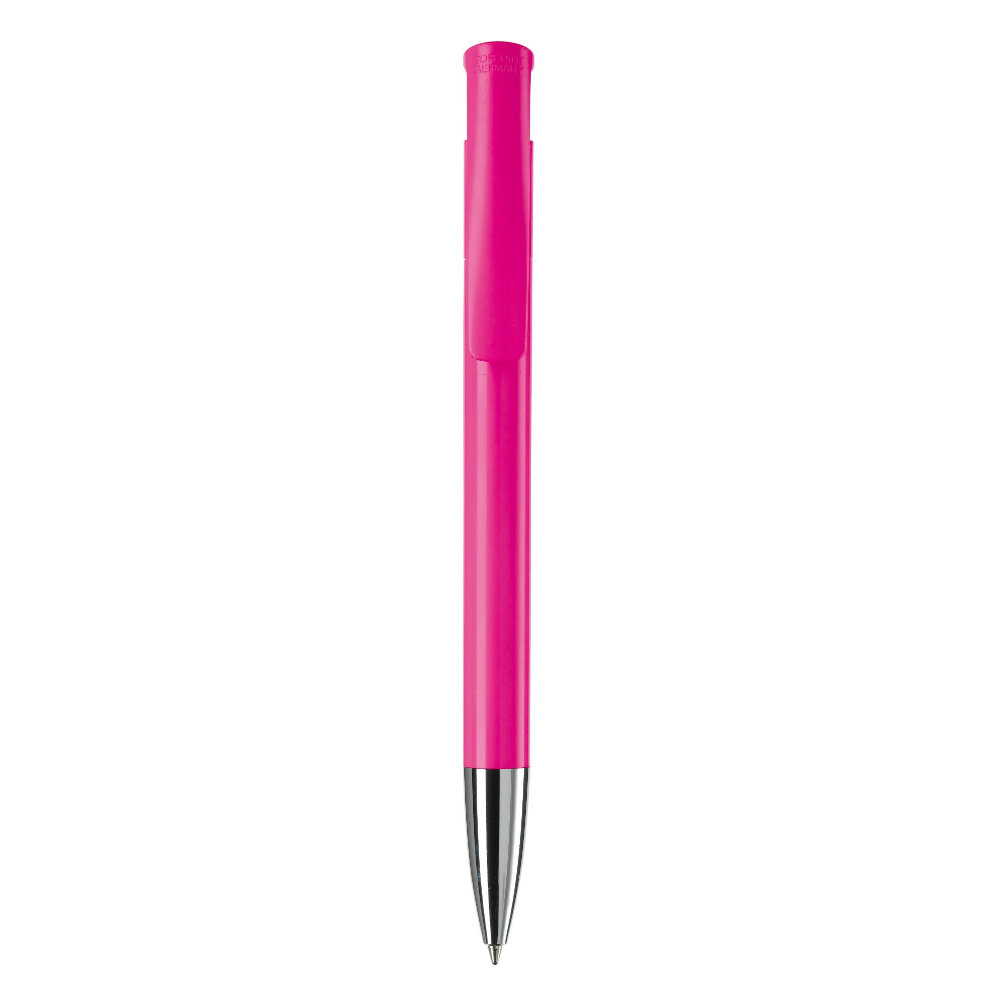 Bolígrafo pulsador de plástico de colores mate hecho en EU color rosa segunda vista Bolígrafo pulsador de plástico de colores mate hecho en EU color rosa segunda vista