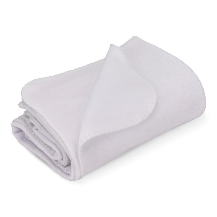Manta de polar fleece de tacto ultra suave para sublimación 290 g/m2 color blanco tercera vista Manta de polar fleece de tacto ultra suave para sublimación 290 g/m2 color blanco tercera vista