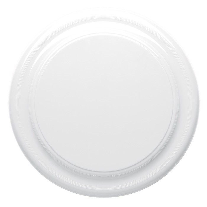 Clásico frisbee de plástico con diseño unicolor para personalizar color blanco segunda vista Clásico frisbee de plástico con diseño unicolor para personalizar color blanco segunda vista
