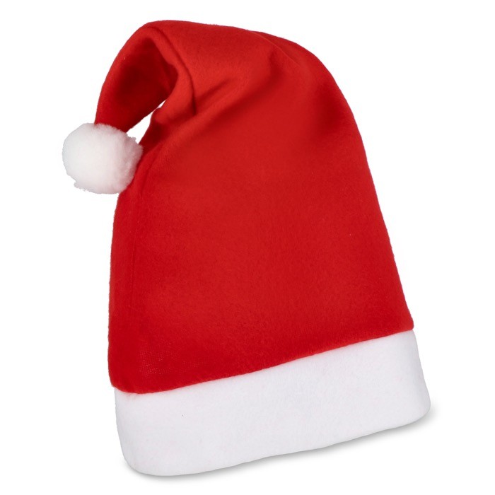 Gorro de Papá Noel personalizable hecho de franela con tacto suave color rojo