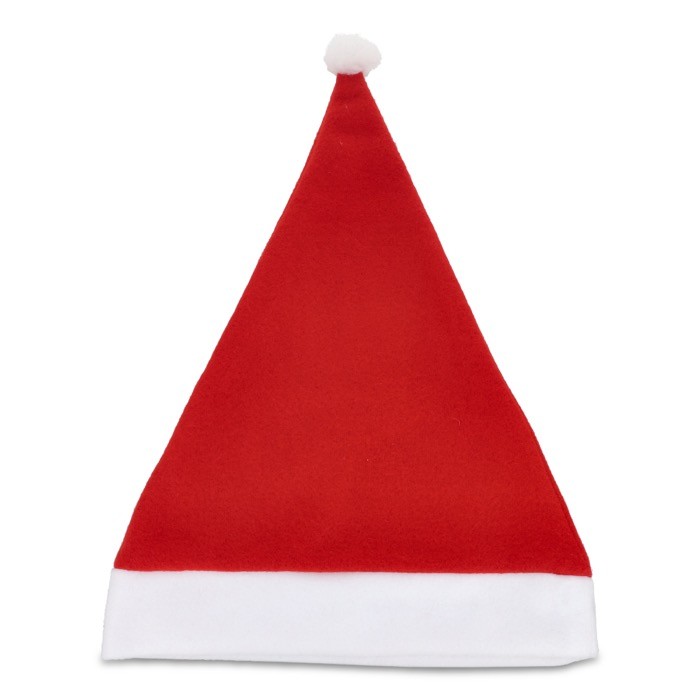 Gorro de Papá Noel personalizable hecho de franela con tacto suave color rojo tercera vista