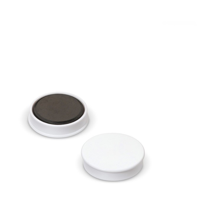 Clásico imán redondo pequeño de plástico para personalizar color blanco cuarta vista Clásico imán redondo pequeño de plástico para personalizar color blanco cuarta vista