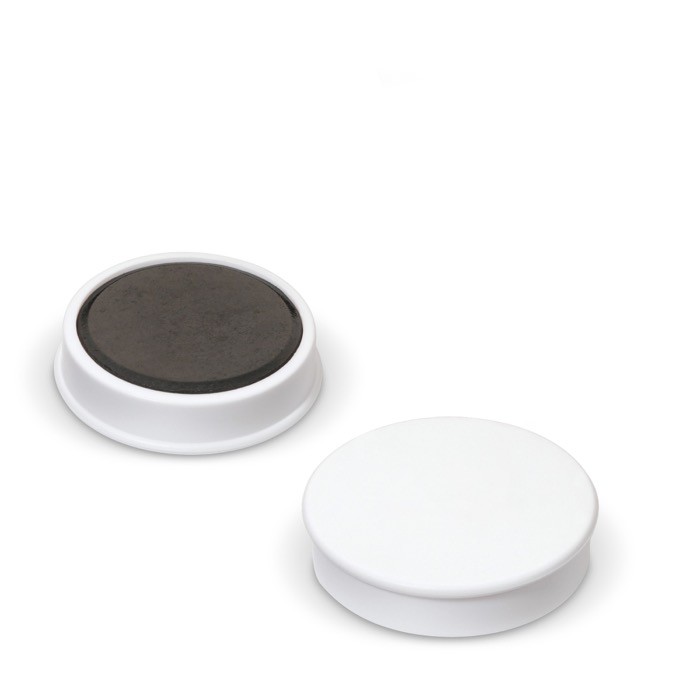 Clásico imán redondo grande de plástico para personalizar color blanco cuarta vista Clásico imán redondo grande de plástico para personalizar color blanco cuarta vista