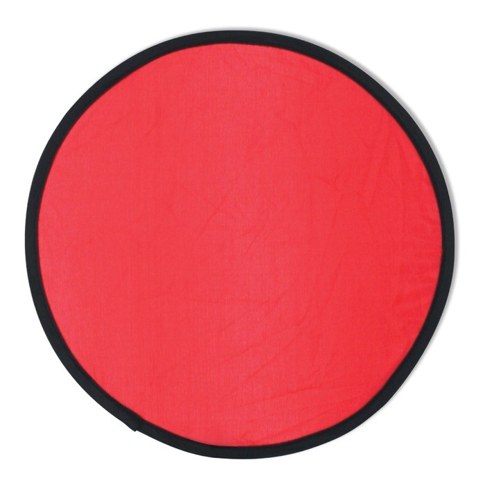Frisbee de nylon plegable disponible en varios colores con su funda color rojo Frisbee de nylon plegable disponible en varios colores con su funda color rojo