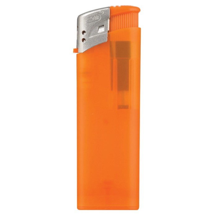 Encendedor electrónico recargable de colores translucidos color naranja
