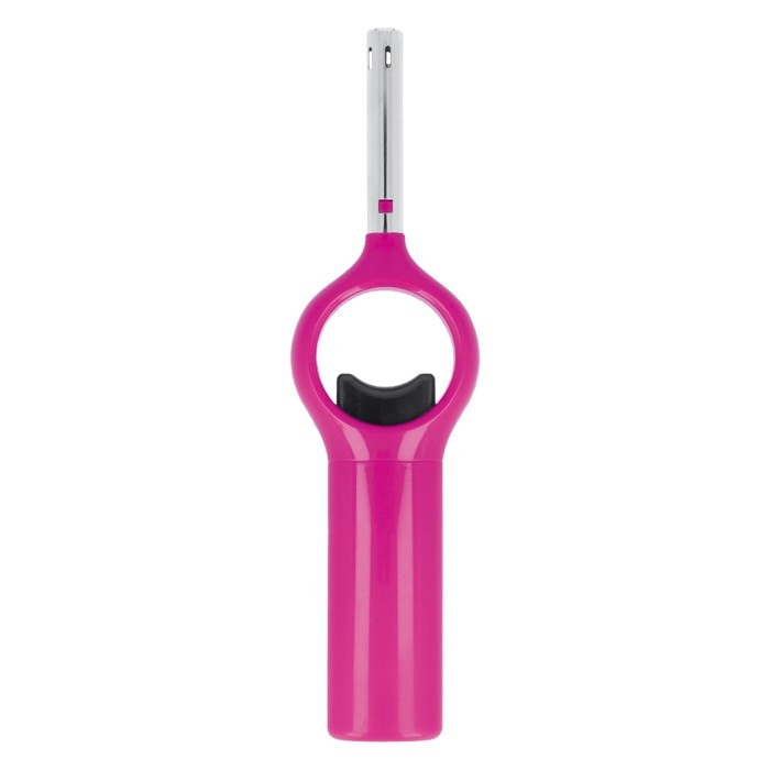 Encendedor disponible en colores vivos para hogueras o velas color rosa