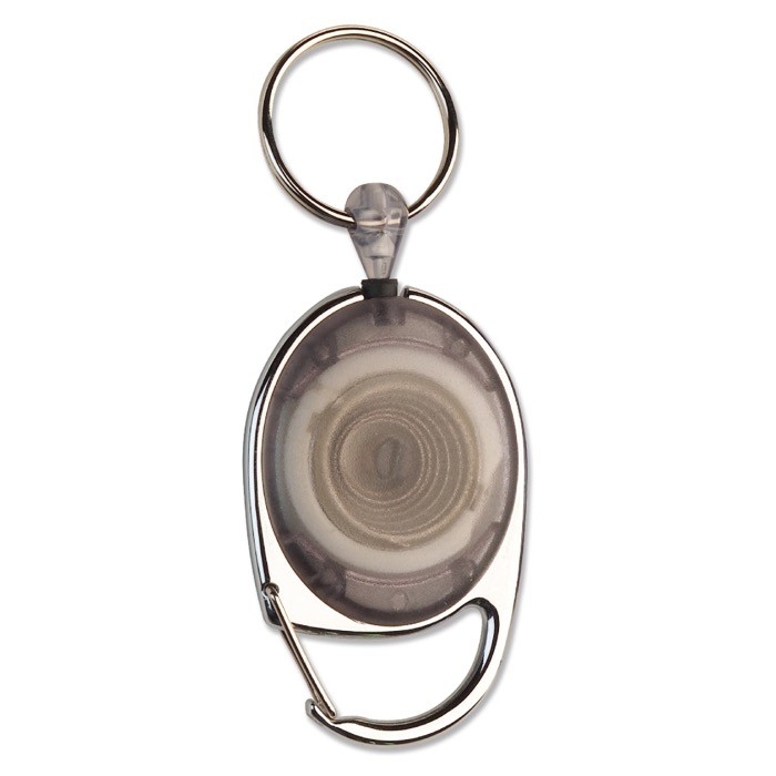 Cuelga identificador de varios colores con clip ajustable y cordón de 60cm color marrón grisáceo