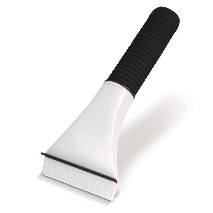 Rascador de hielo hecho de nylon con mango a juego en varios colores color blanco