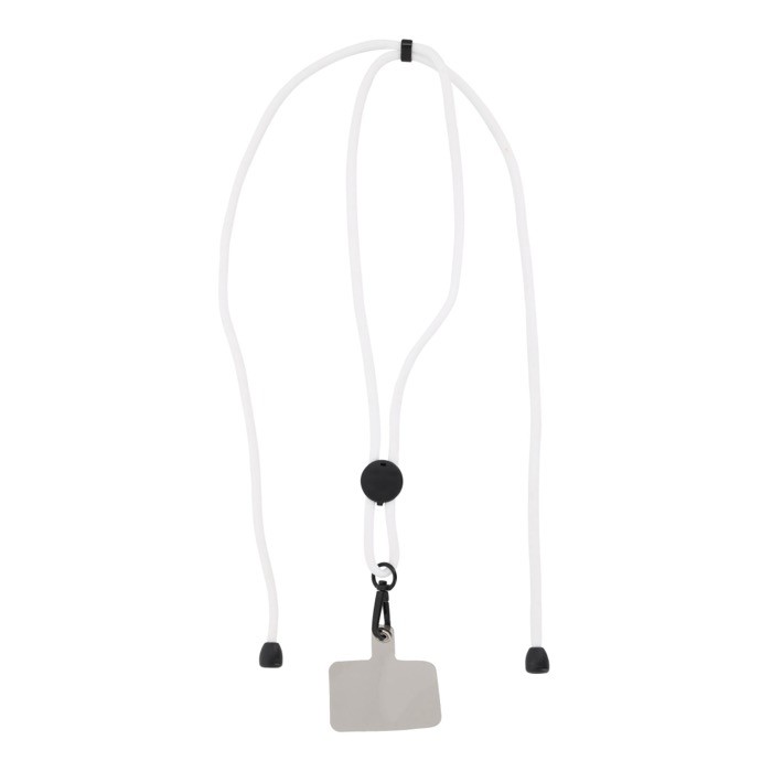 Lanyard para sujetar teléfono con cordón ajustable en varios colores color blanco