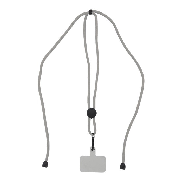 Lanyard para sujetar teléfono con cordón ajustable en varios colores color gris claro