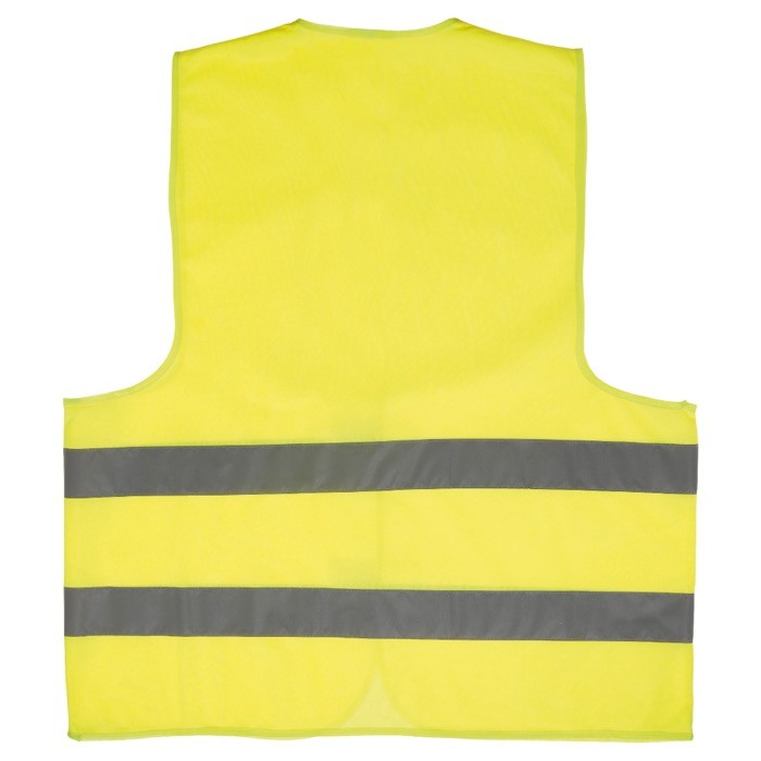 Chaleco de seguridad amarillo con 2 tiras reflectantes para adultos color amarillo tercera vista Chaleco de seguridad amarillo con 2 tiras reflectantes para adultos color amarillo tercera vista