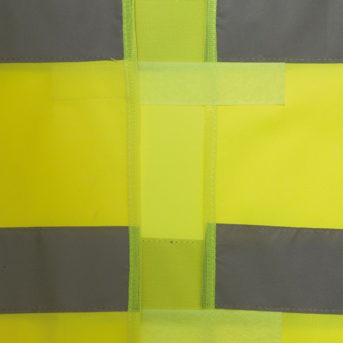 Chaleco de seguridad amarillo con 2 tiras reflectantes para adultos color amarillo cuarta vista Chaleco de seguridad amarillo con 2 tiras reflectantes para adultos color amarillo cuarta vista