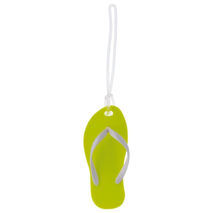 Llavero veraniego en forma de chancla con cuerpo de EVA Menorca color verde lima tercera vista
