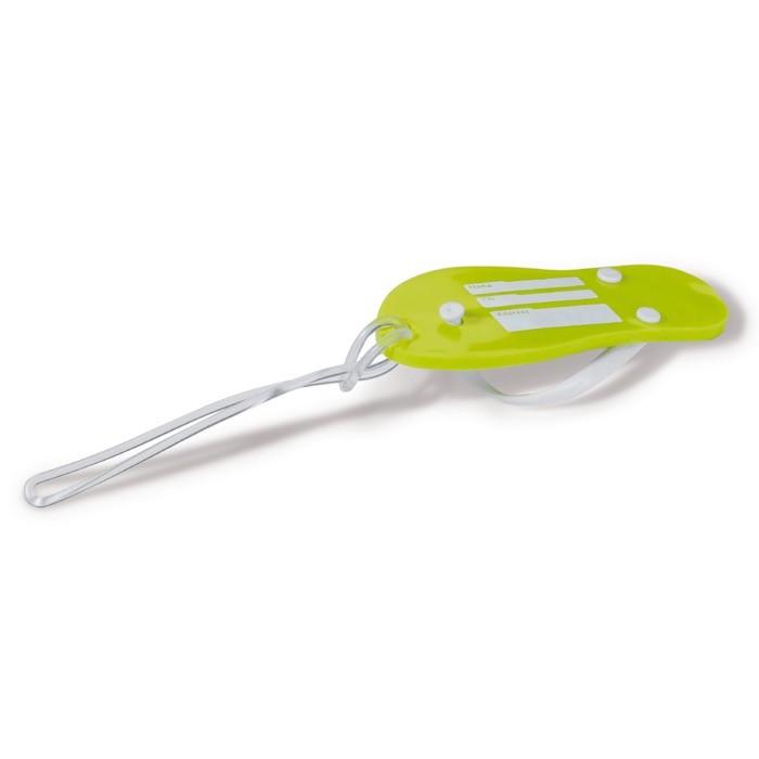 Llavero veraniego en forma de chancla con cuerpo de EVA Menorca color verde lima cuarta vista