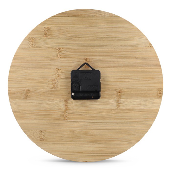 Reloj de pared minimalista hecho de bambú para personalizar color natural tercera vista Reloj de pared minimalista hecho de bambú para personalizar color natural tercera vista
