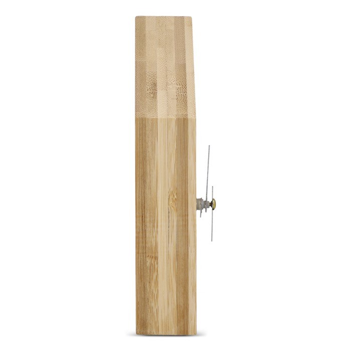 Reloj de sobremesa hecho de bambú en forma de casa para personalizar color natural cuarta vista Reloj de sobremesa hecho de bambú en forma de casa para personalizar color natural cuarta vista