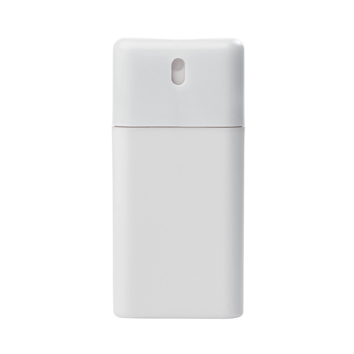 Spray antibacterial con 62% alcohol con mecanismo pulsador color blanco segunda vista Spray antibacterial con 62% alcohol con mecanismo pulsador color blanco segunda vista