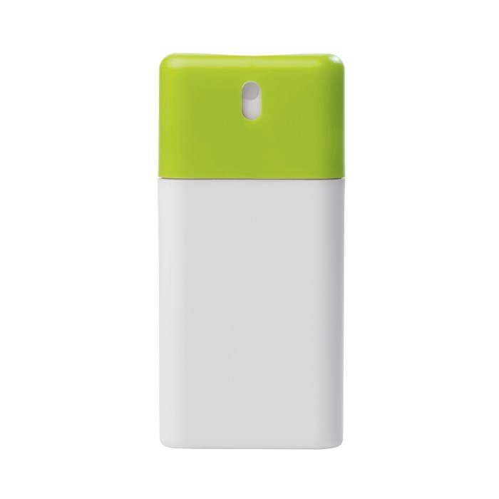 Spray antibacterial con 62% alcohol con mecanismo pulsador color verde claro segunda vista Spray antibacterial con 62% alcohol con mecanismo pulsador color verde claro segunda vista