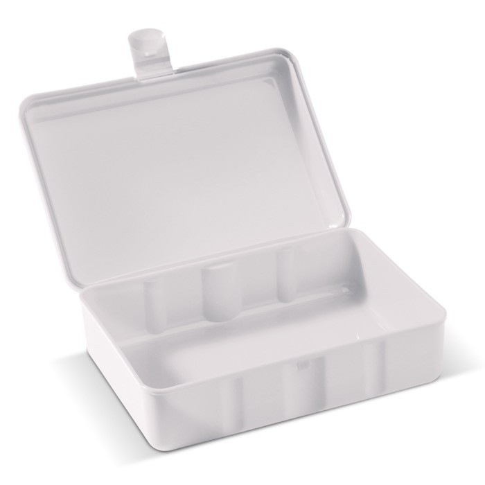 Fiambrera rectangular con cierre clip hecho en EU 950ml color blanco segunda vista Fiambrera rectangular con cierre clip hecho en EU 950ml color blanco segunda vista