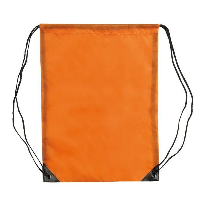 Mochila de cuerdas de poliéster de colores con cuerdas negras color naranja segunda vista