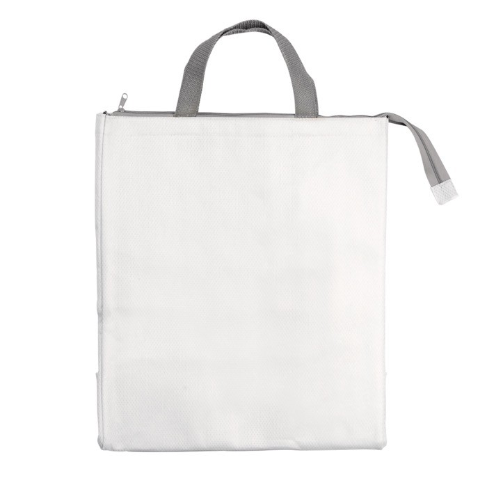 Bolsa nevera con interior isotermo en aluminio y cremallera color blanco segunda vista