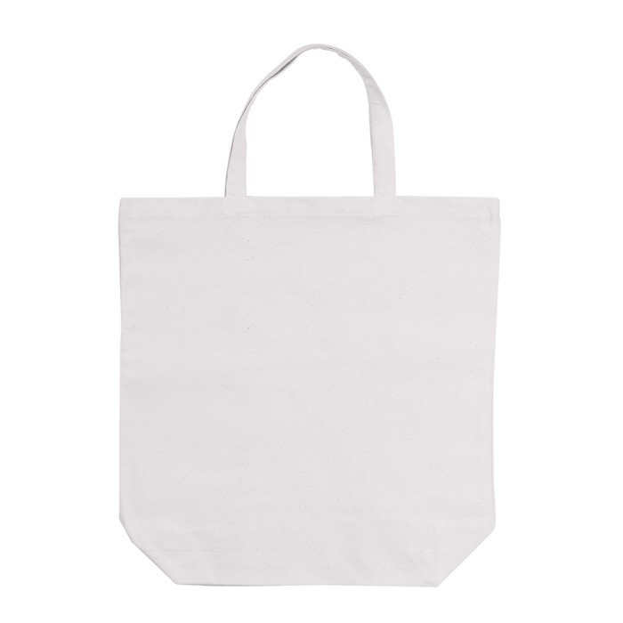 Bolsa de algodón canvas de asas cortas a juego 250 g/m2 color blanco segunda vista Bolsa de algodón canvas de asas cortas a juego 250 g/m2 color blanco segunda vista