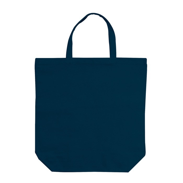 Bolsa de algodón canvas de asas cortas a juego 250 g/m2 color azul oscuro segunda vista Bolsa de algodón canvas de asas cortas a juego 250 g/m2 color azul oscuro segunda vista