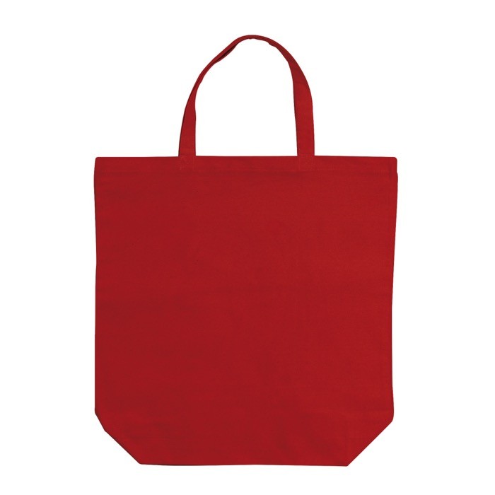 Bolsa de algodón canvas de asas cortas a juego 250 g/m2 color rojo segunda vista Bolsa de algodón canvas de asas cortas a juego 250 g/m2 color rojo segunda vista