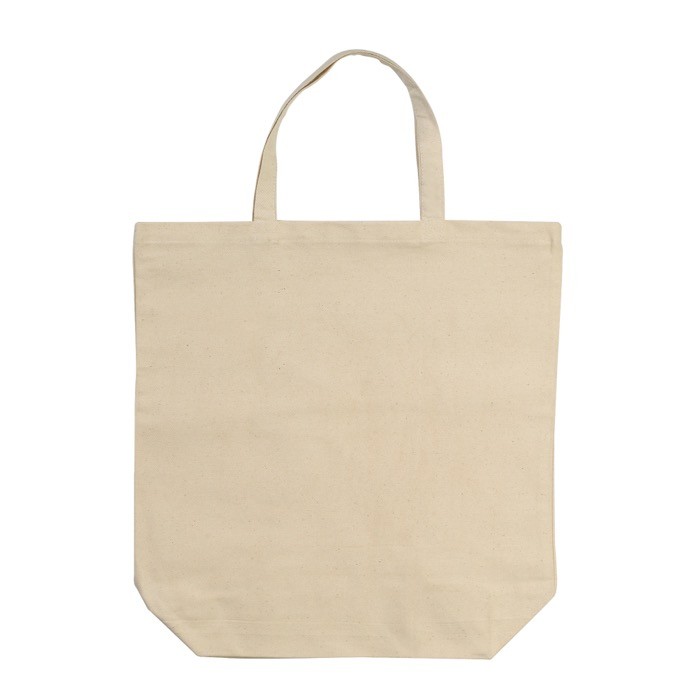 Bolsa de algodón canvas de asas cortas a juego 250 g/m2 color beige segunda vista Bolsa de algodón canvas de asas cortas a juego 250 g/m2 color beige segunda vista