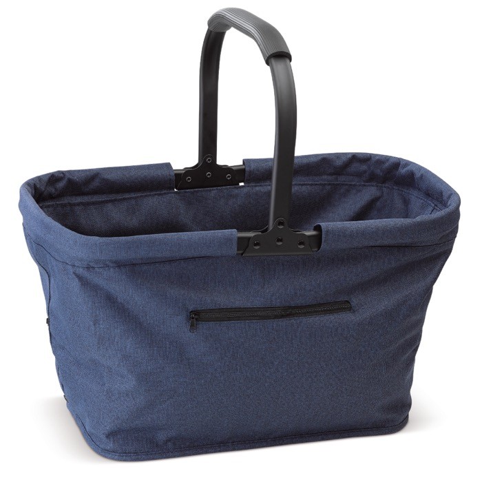 Bolsa de campo hecha de poliéster plegable con bolsillo frontal color azul oscuro Bolsa de campo hecha de poliéster plegable con bolsillo frontal color azul oscuro