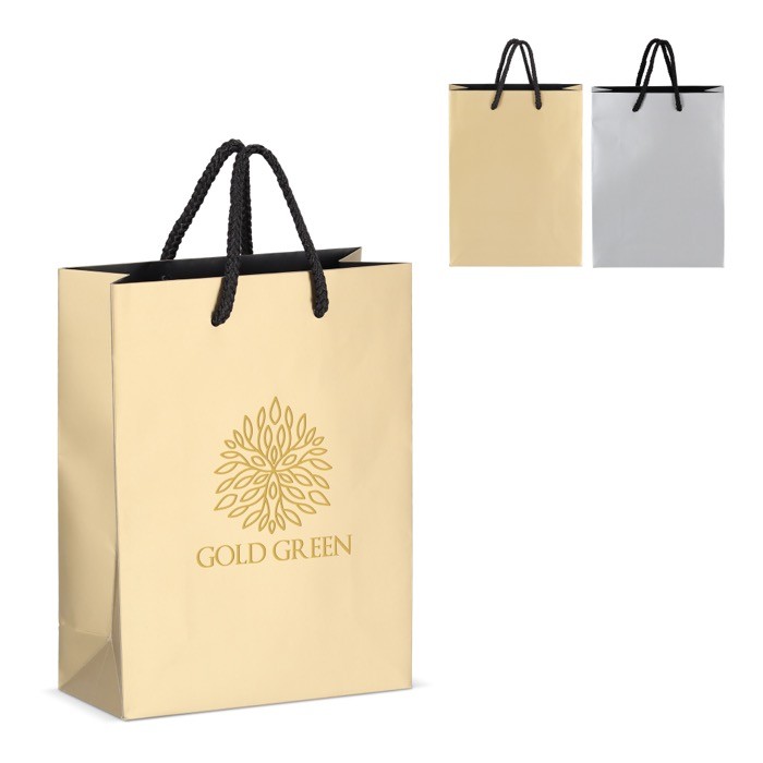 Bolsa de papel para regalo con asas e interior color negro 18x8x24 cm Bolsa de papel para regalo con asas e interior color negro 18x8x24 cm