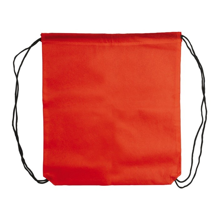 Mochila de cuerdas non-woven de colores con cuerdas negras 75 g/m2 color rojo segunda vista