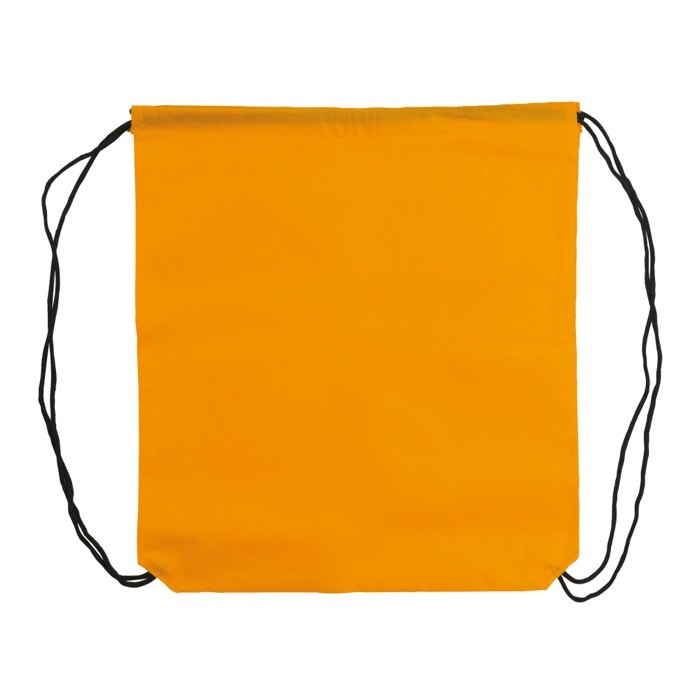 Mochila de cuerdas non-woven de colores con cuerdas negras 75 g/m2 color naranja segunda vista