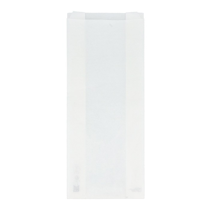 Bolsa de papel alimentaria ecológica y resistente 14 x 6 x 27cm color blanco