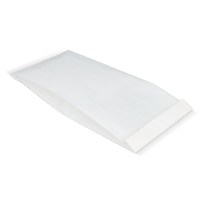 Bolsa de papel alimentaria ecológica y resistente 14 x 6 x 27cm color blanco cuarta vista